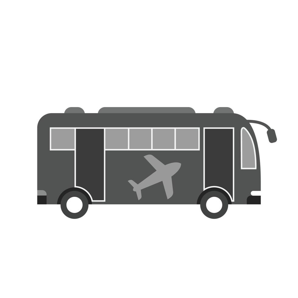 bus Aan luchthaven vlak grijswaarden icoon vector