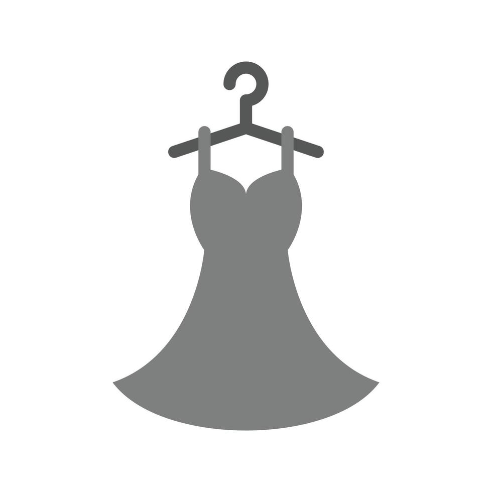 gestikt jurk vlak grijswaarden icoon vector