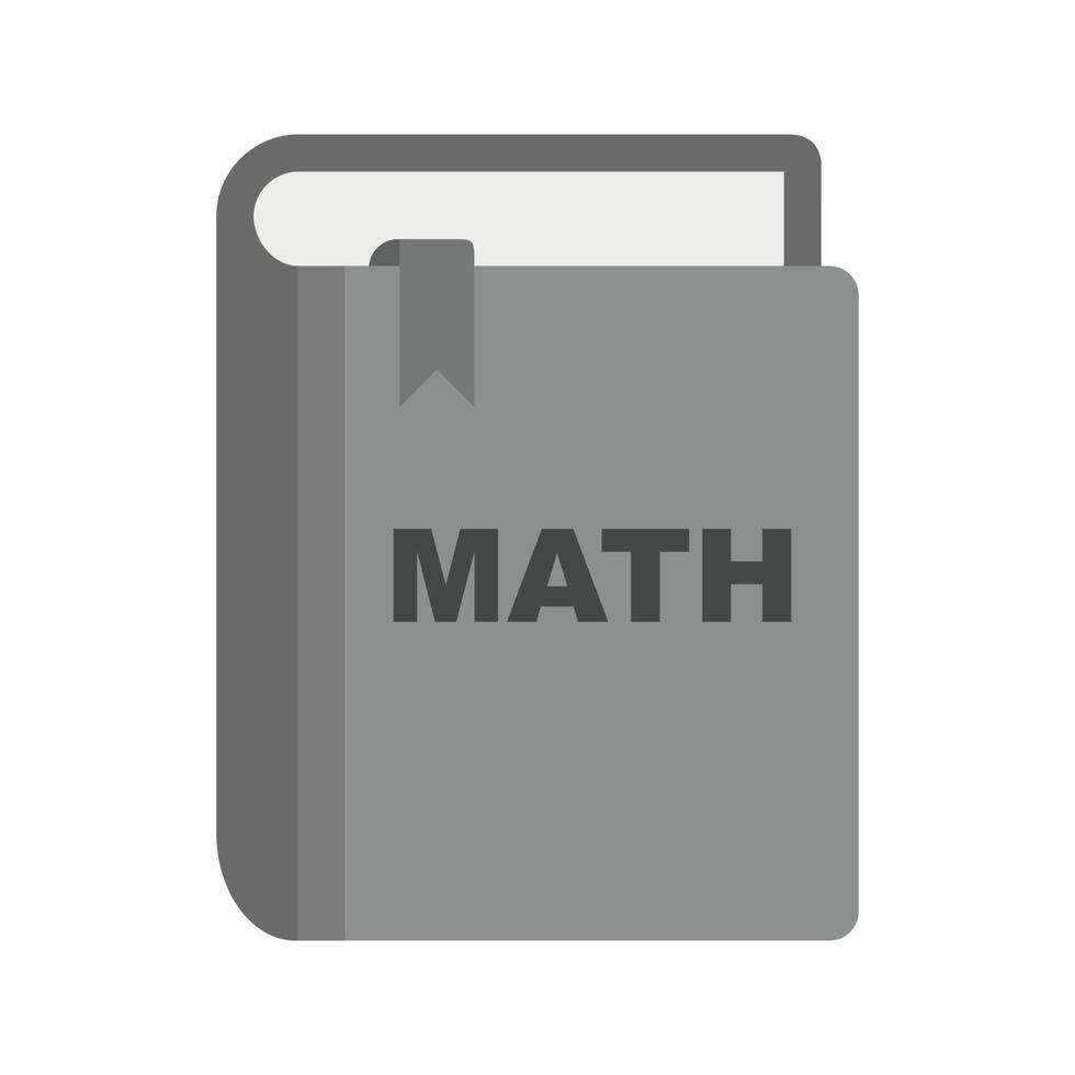 wiskunde boek ii vlak grijswaarden icoon vector