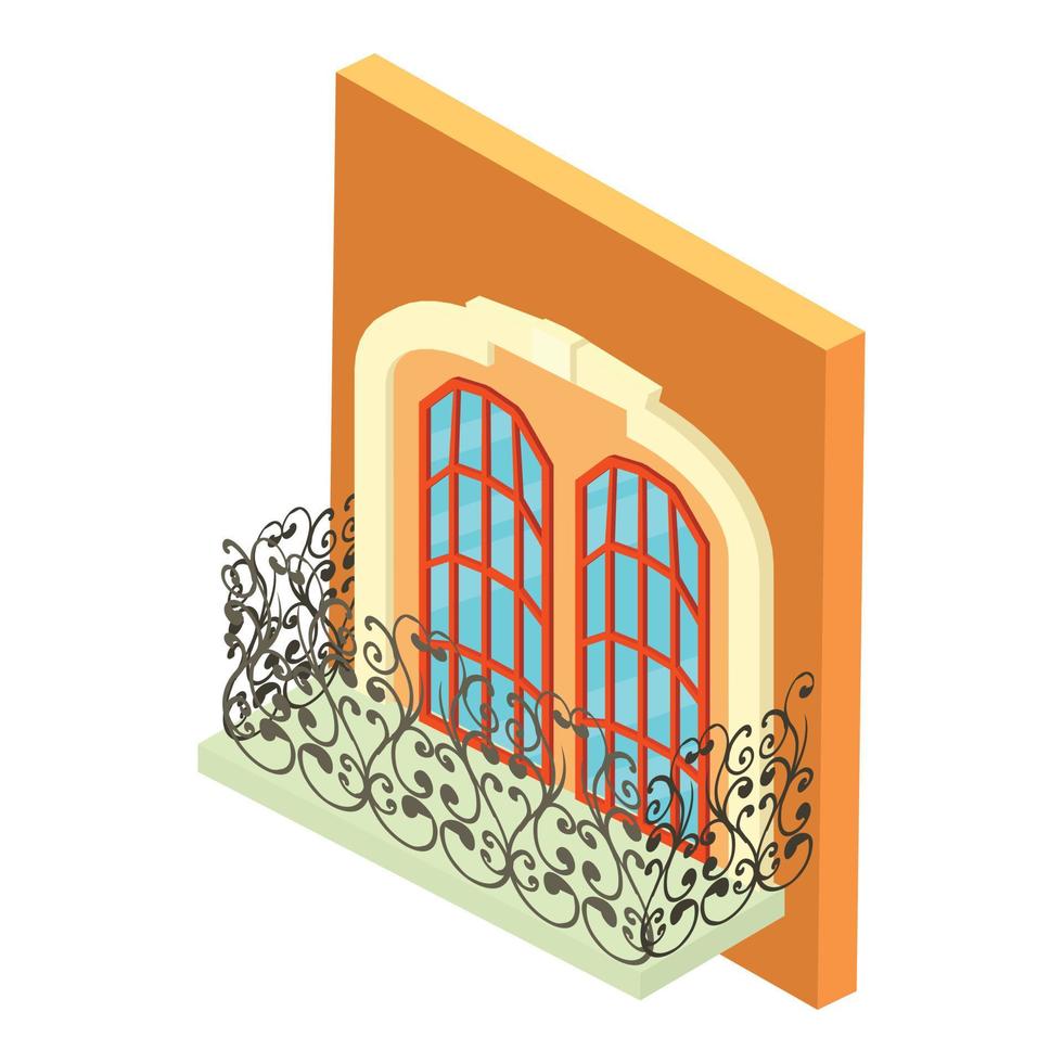 mooi balkon icoon, isometrische stijl vector