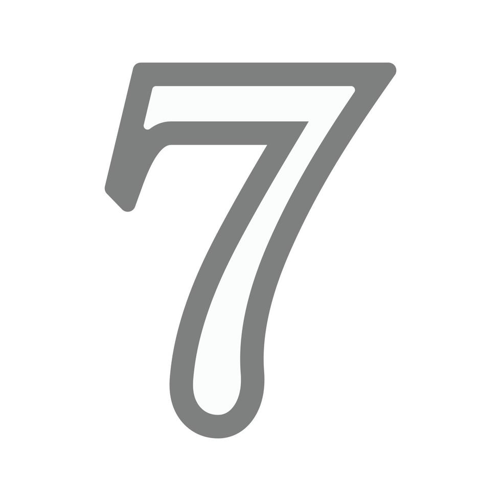 aantal zeven vlak grijswaarden icoon vector
