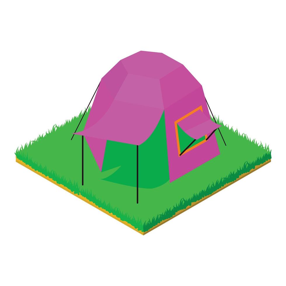 wandelen tent icoon, isometrische stijl vector