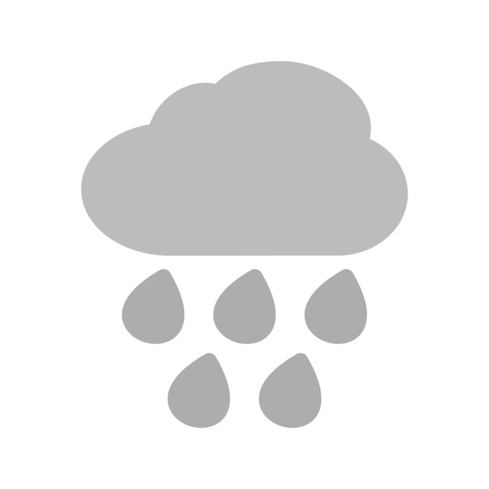 zwaar regen vlak grijswaarden icoon vector