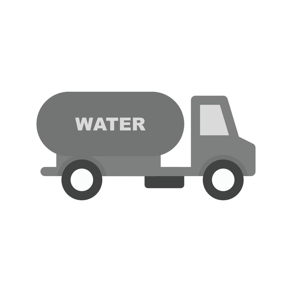 water vrachtauto vlak grijswaarden icoon vector