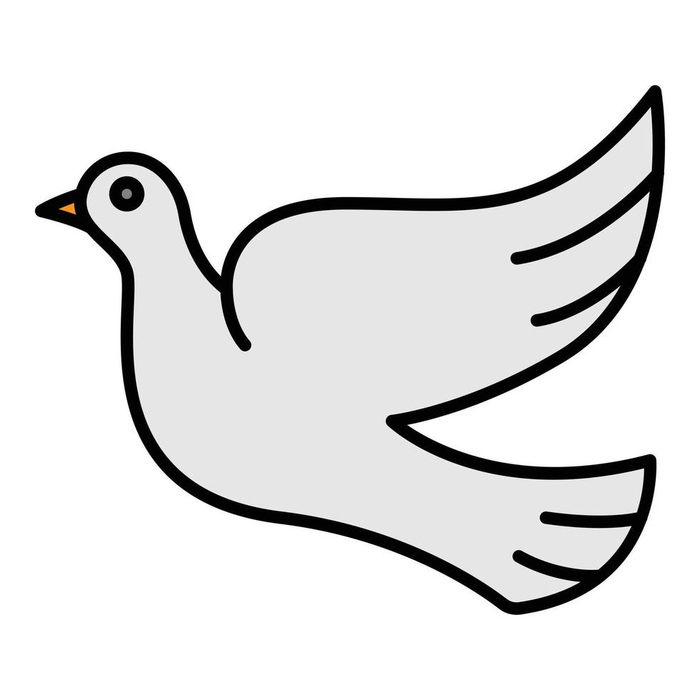 vliegend duif icoon kleur schets vector