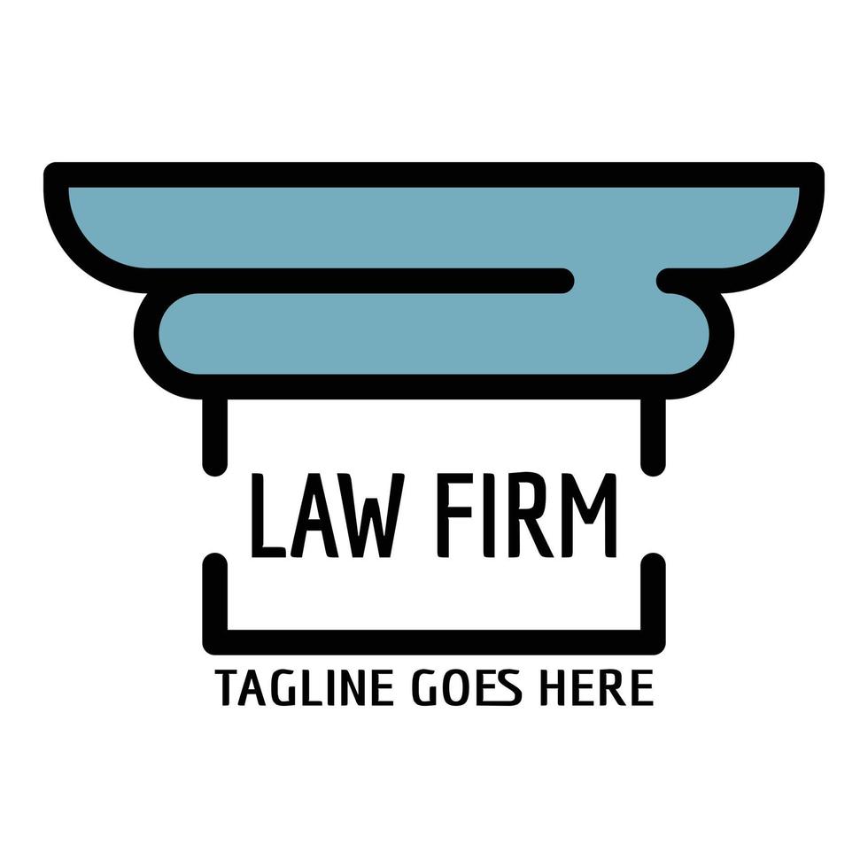 kolom wet firma logo, schets stijl vector