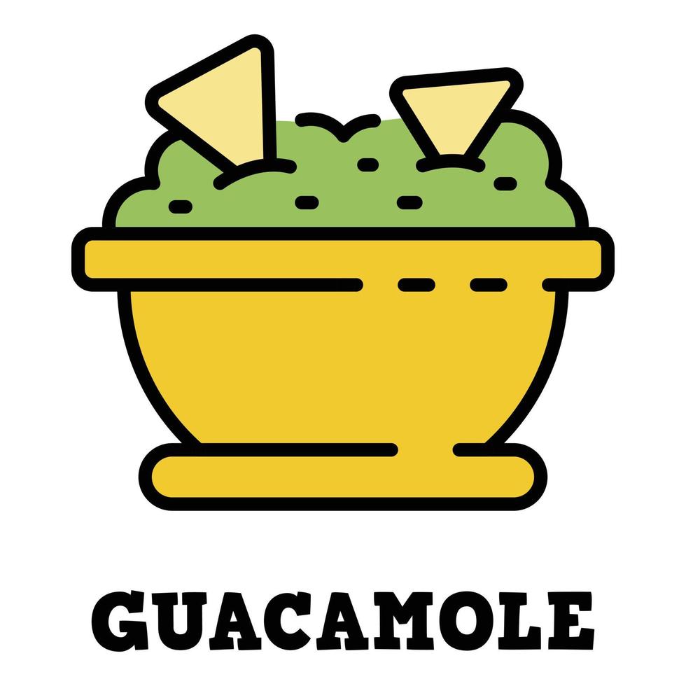 guacamole icoon kleur schets vector