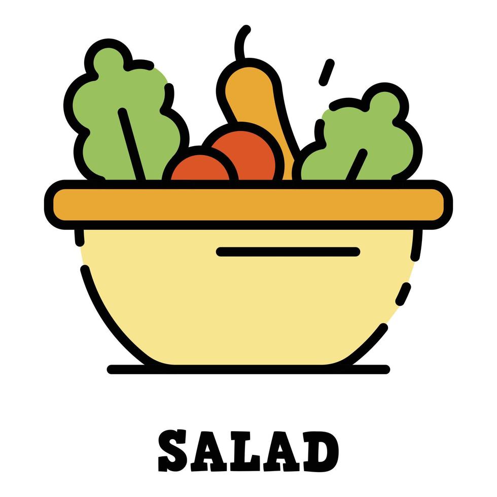 salade icoon kleur schets vector