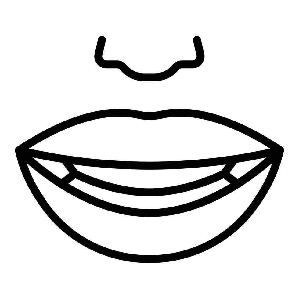 lippen geluid articulatie icoon schets vector. animatie mond vector