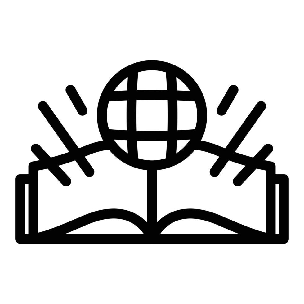 boek wereldbol icoon schets vector. wereld onderwijs vector