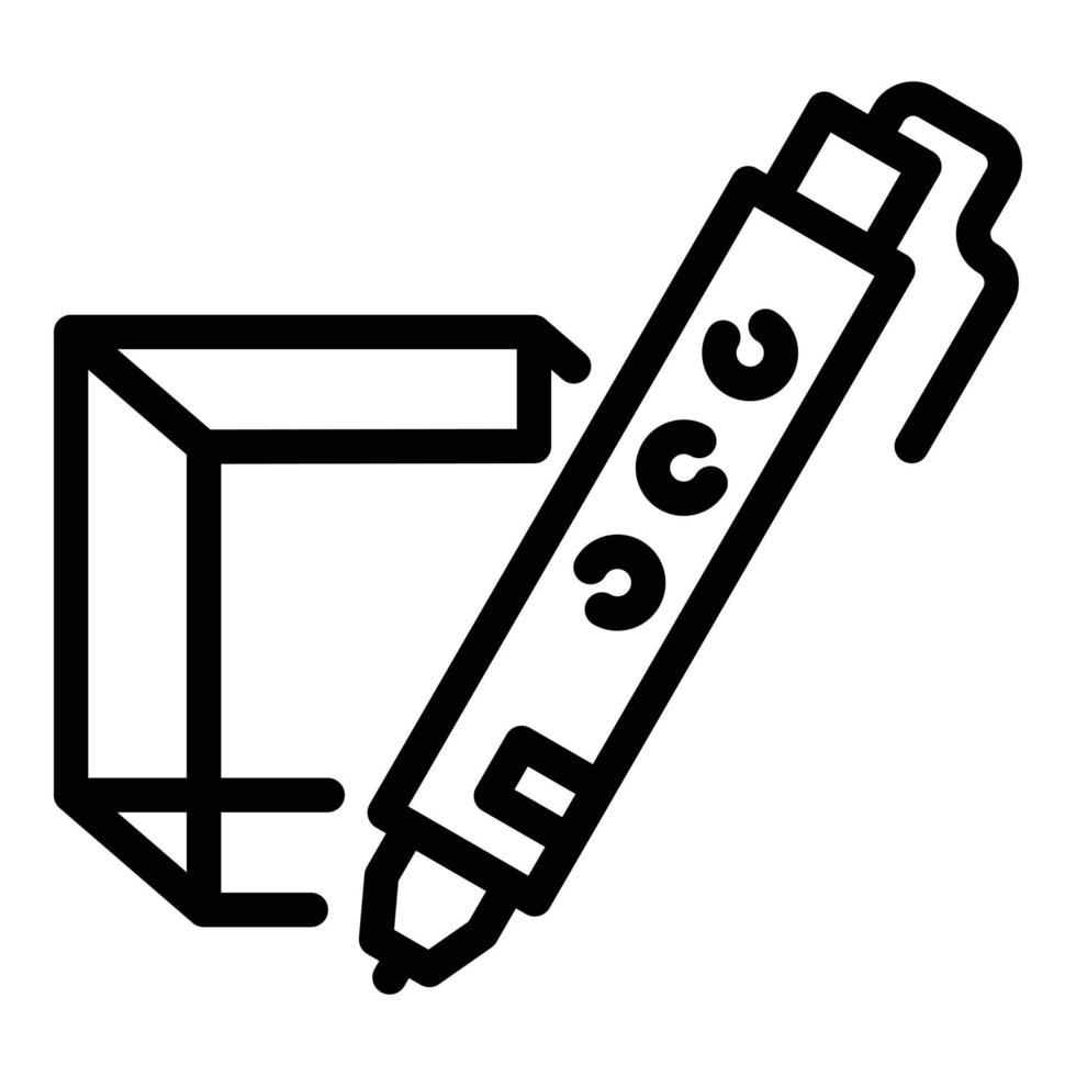 3d creatief pen icoon, schets stijl vector