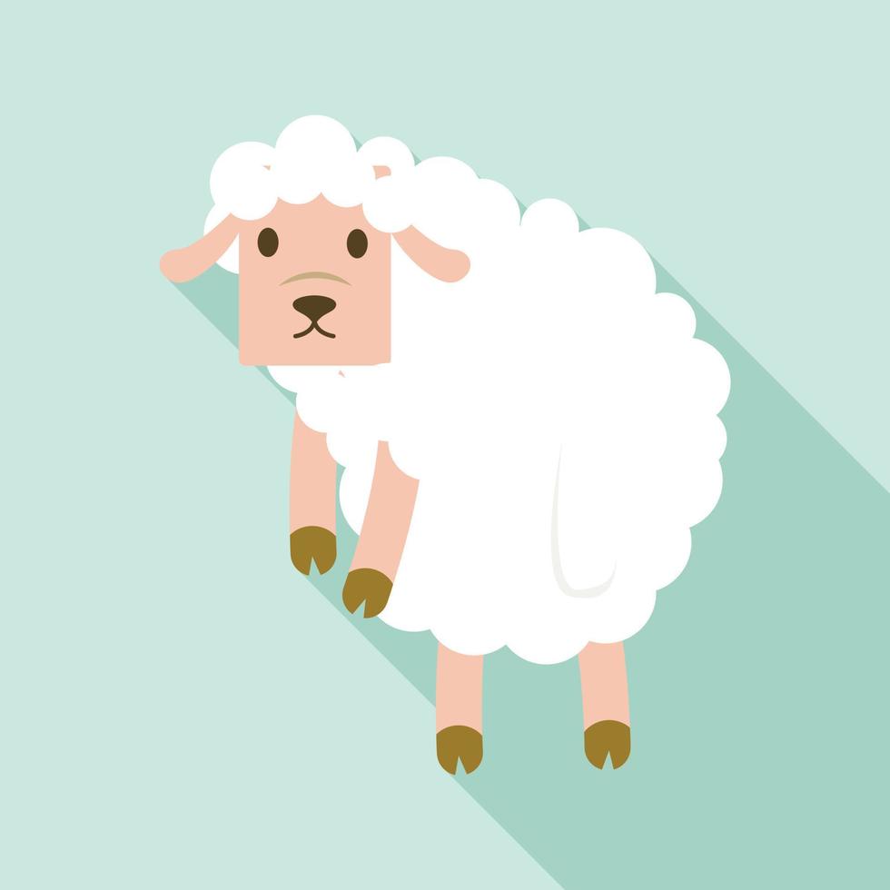 weggaan verdrietig schapen icoon, vlak stijl vector