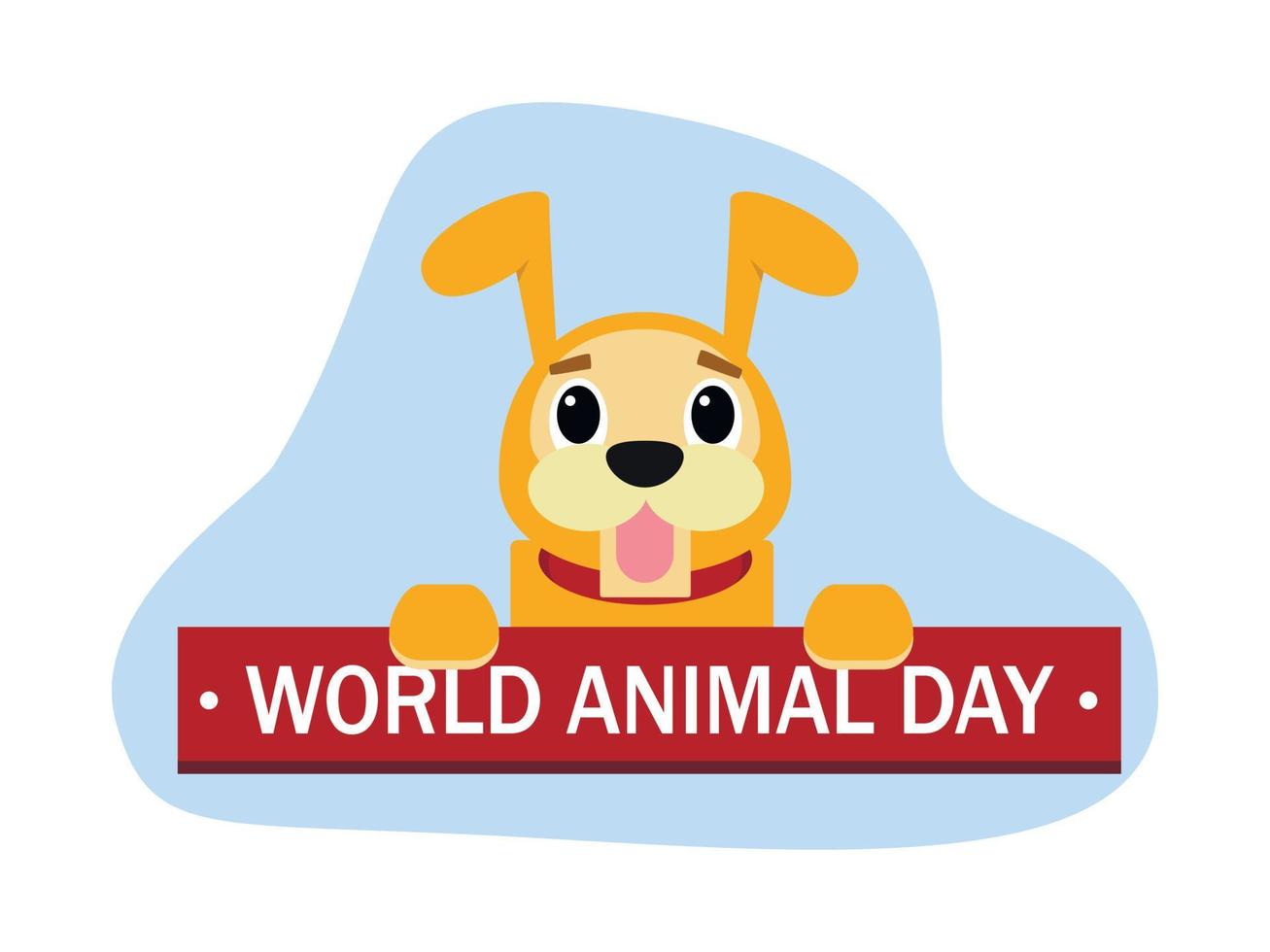 wereld dierendag schattige hond concept achtergrond, vlakke stijl vector