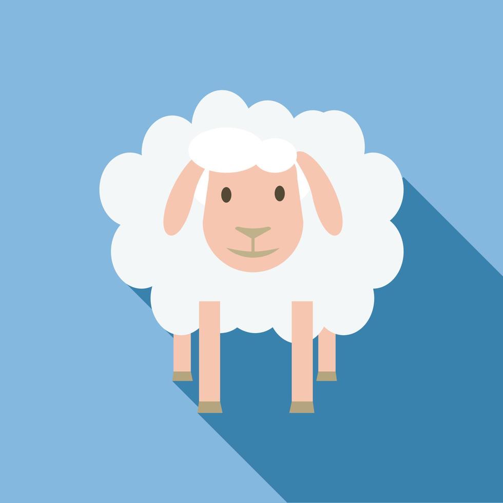 gezicht van schapen icoon, vlak stijl vector