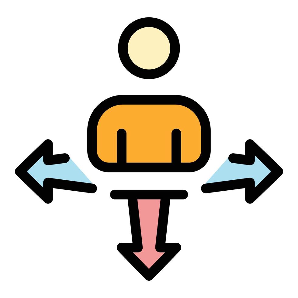 menselijk afstand icoon kleur schets vector