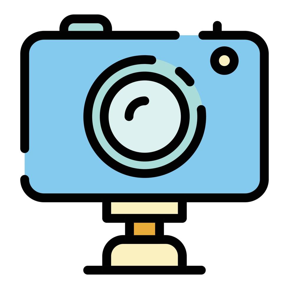 helm camera icoon kleur schets vector