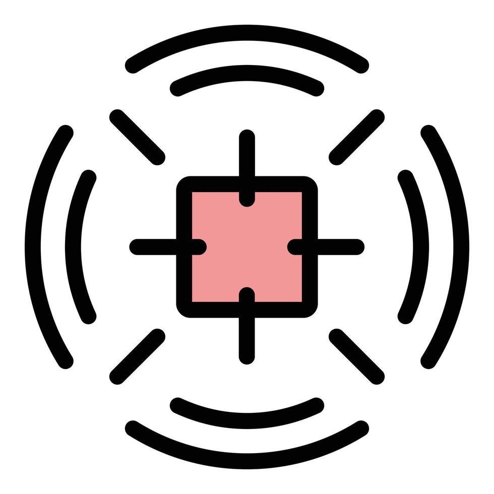 scherpschutter strekking icoon kleur schets vector