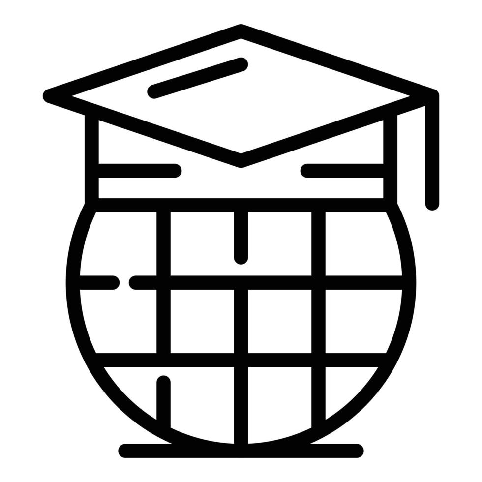 versionist afgestudeerd hoed icoon, schets stijl vector