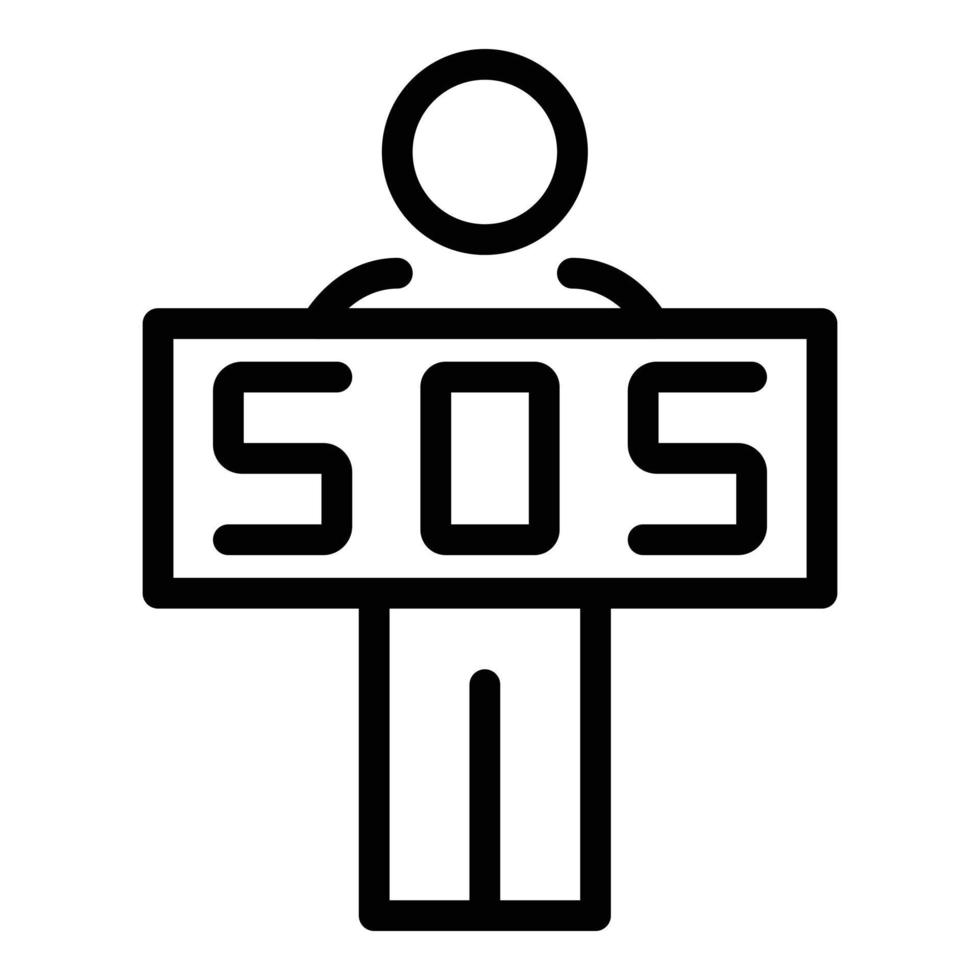 Sos Mens icoon schets vector. helpen redden vector