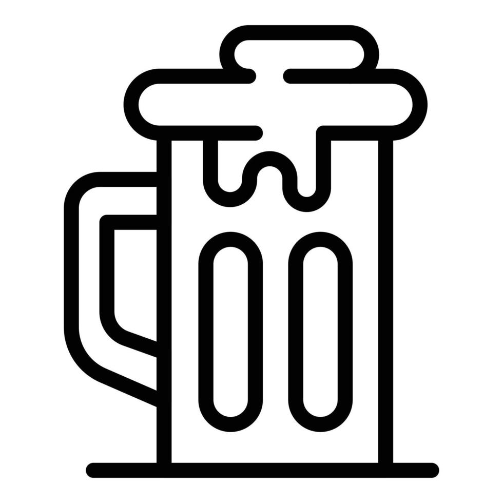 glas bier mok icoon, schets stijl vector