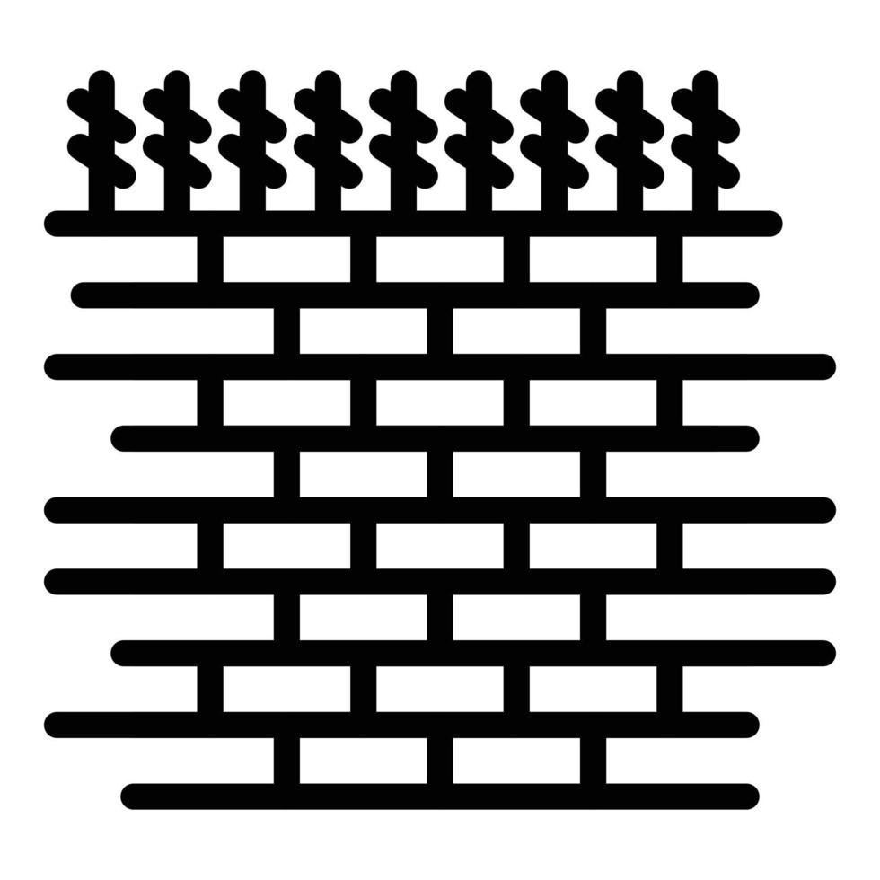 gevangenis steen muur icoon, schets stijl vector