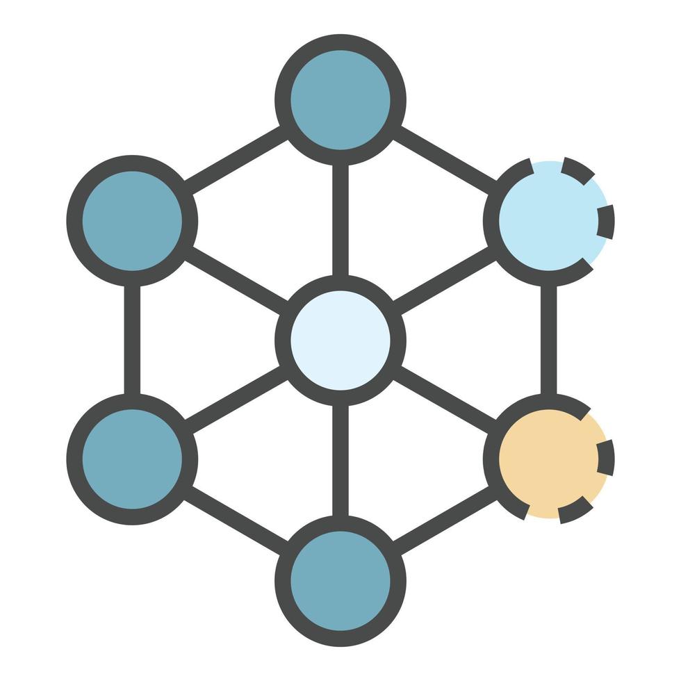 complex molecuul icoon kleur schets vector