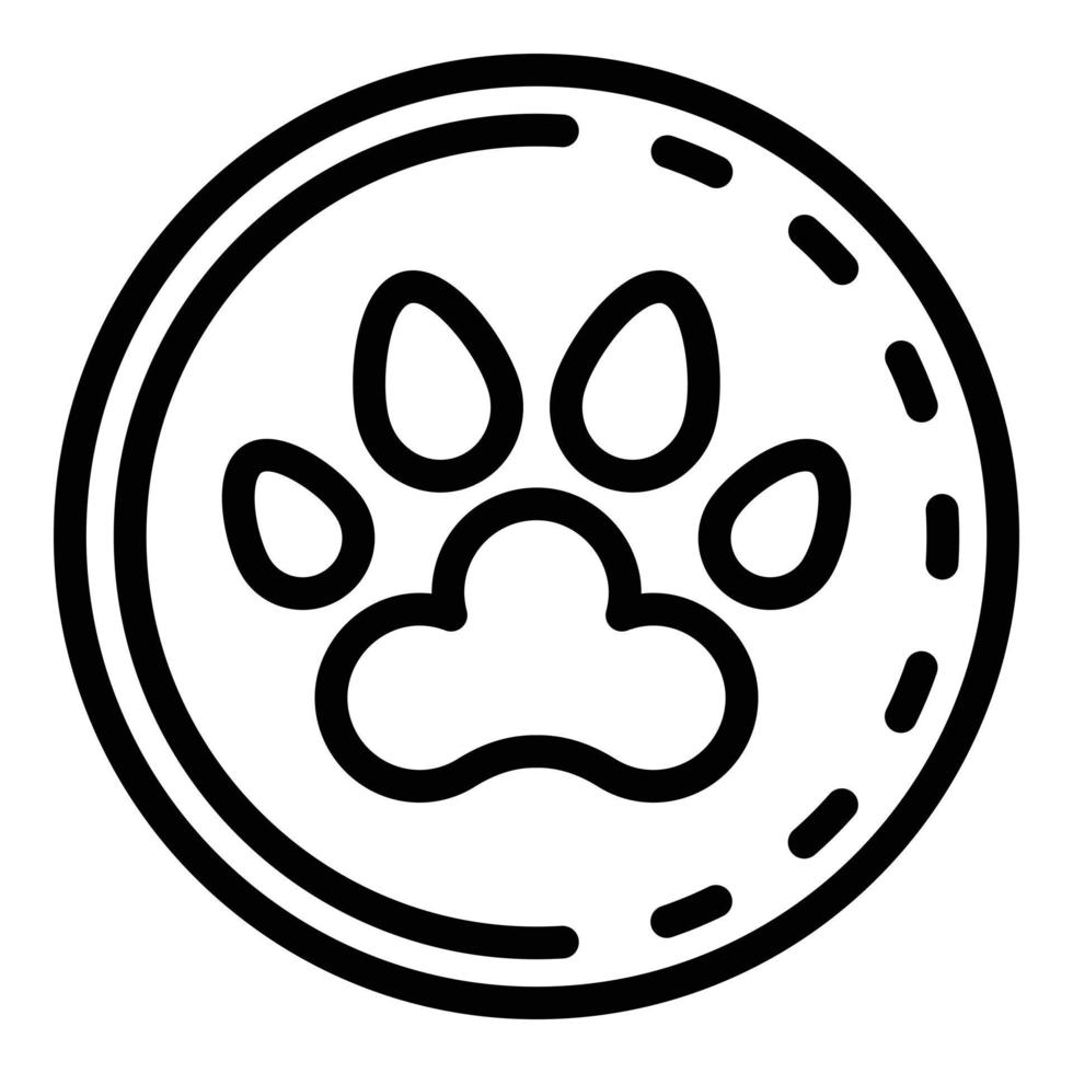 hond poot medaille icoon, schets stijl vector
