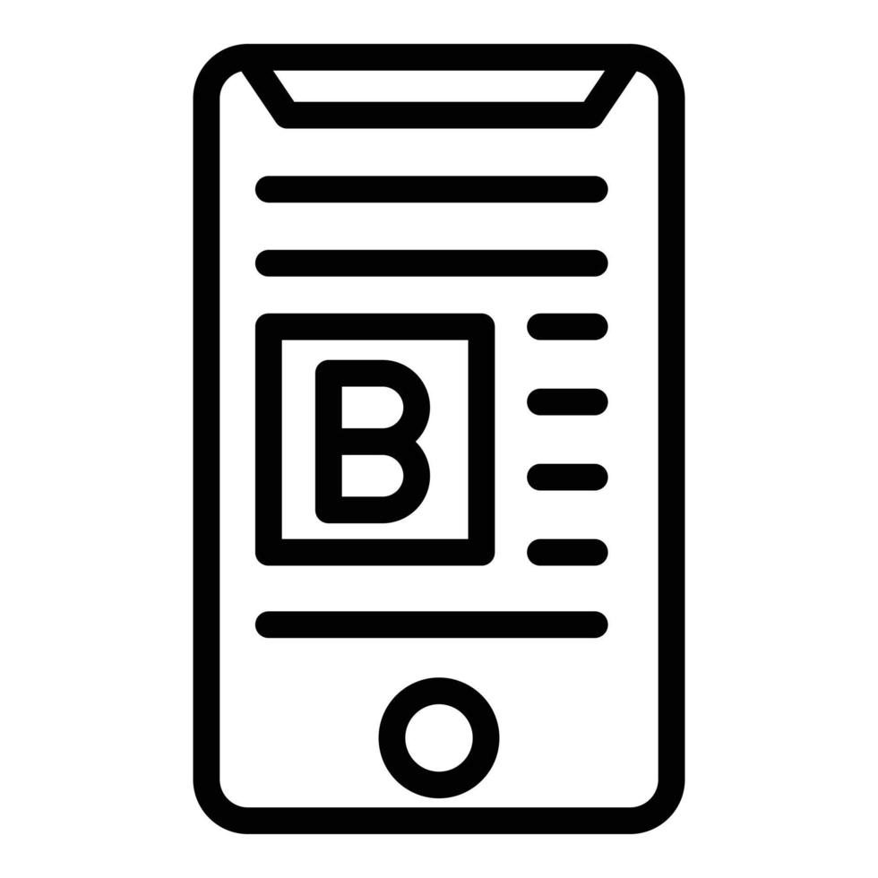 smartphone en brief b icoon, schets stijl vector