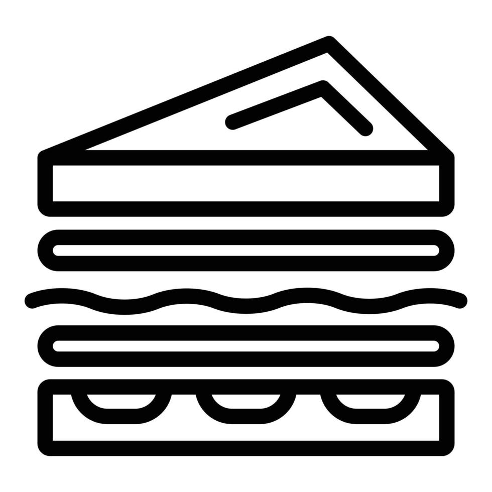 dubbele belegd broodje icoon, schets stijl vector