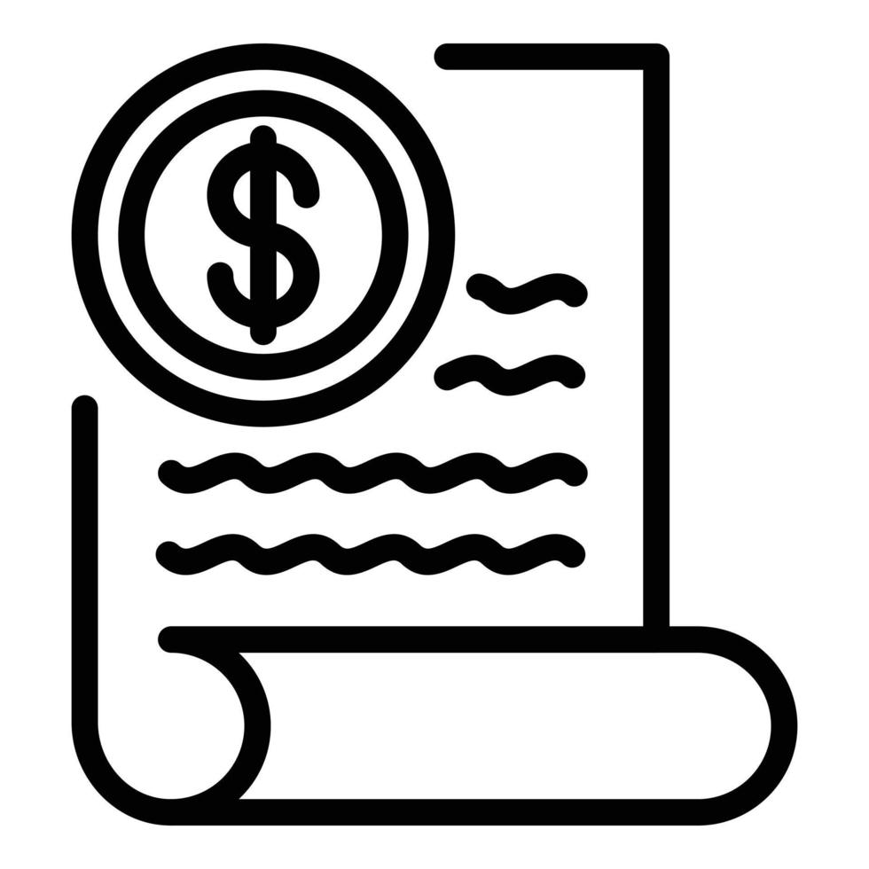 kantoor geld verslag doen van icoon, schets stijl vector