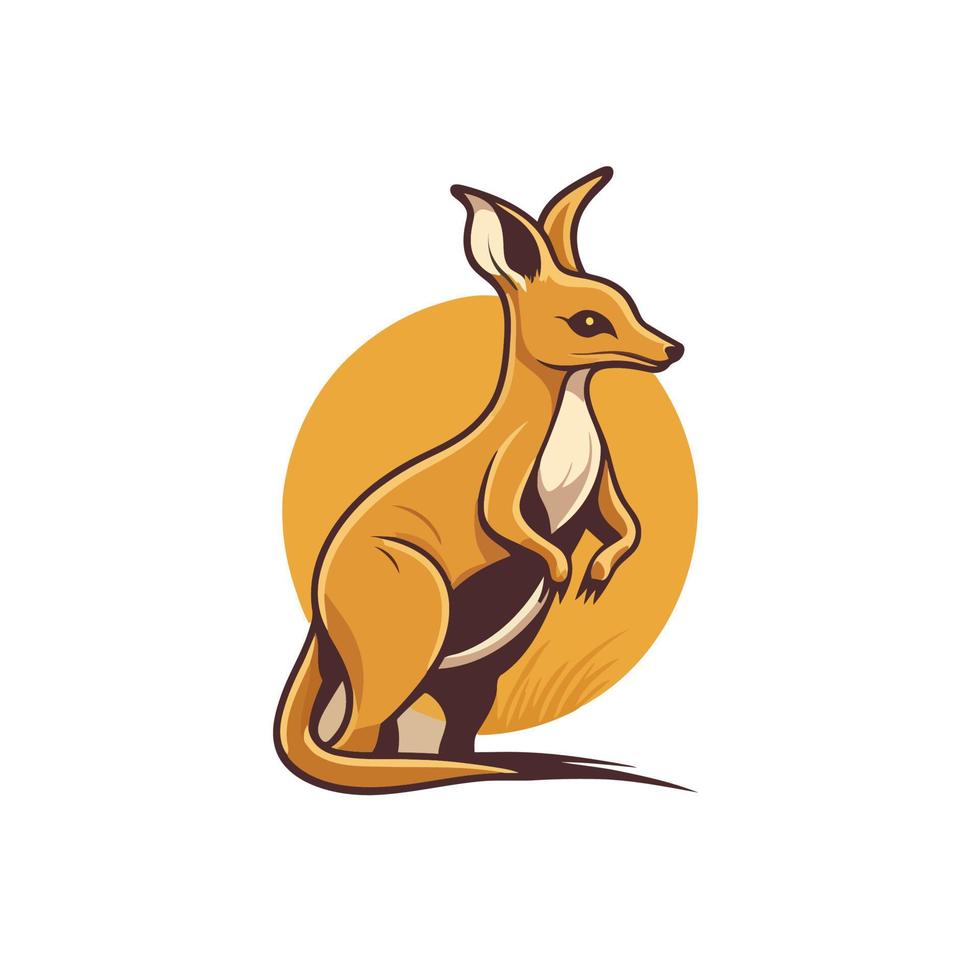 kangoeroe wallaby Australisch dier wild karakter logo vector illustratie