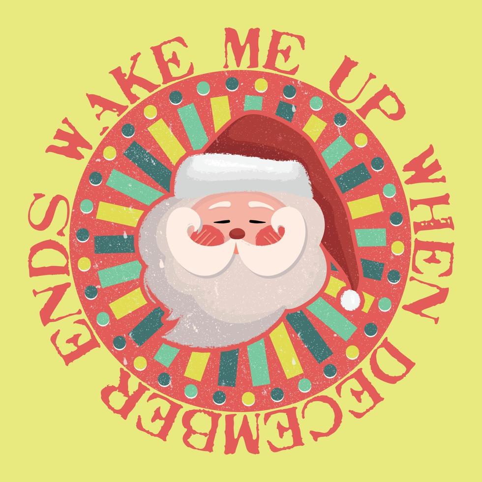 retro wijnoogst Kerstmis de kerstman typografie groet insigne vector samenstelling ontwerp 04