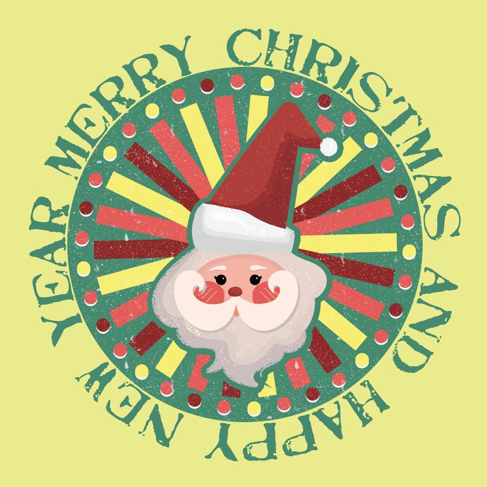 retro wijnoogst Kerstmis de kerstman typografie groet insigne vector samenstelling ontwerp 01