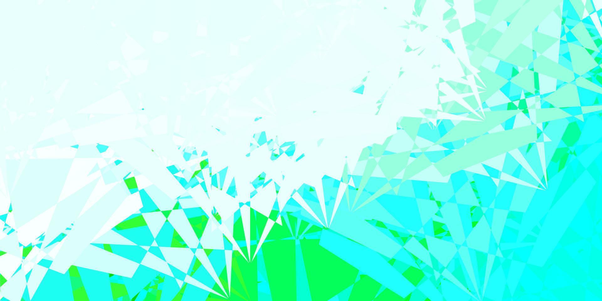 lichtblauwe, groene vectorachtergrond met veelhoekige vormen. vector