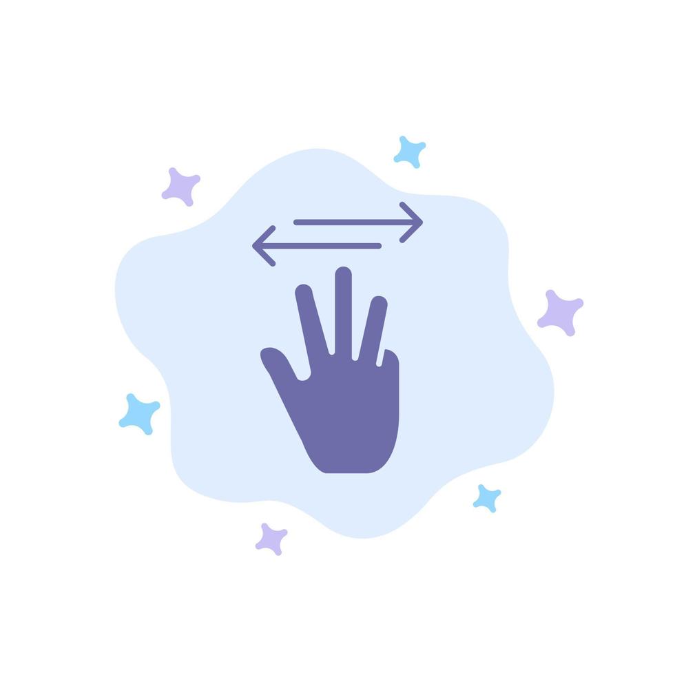 hand- hand- cursor omhoog links Rechtsaf blauw icoon Aan abstract wolk achtergrond vector