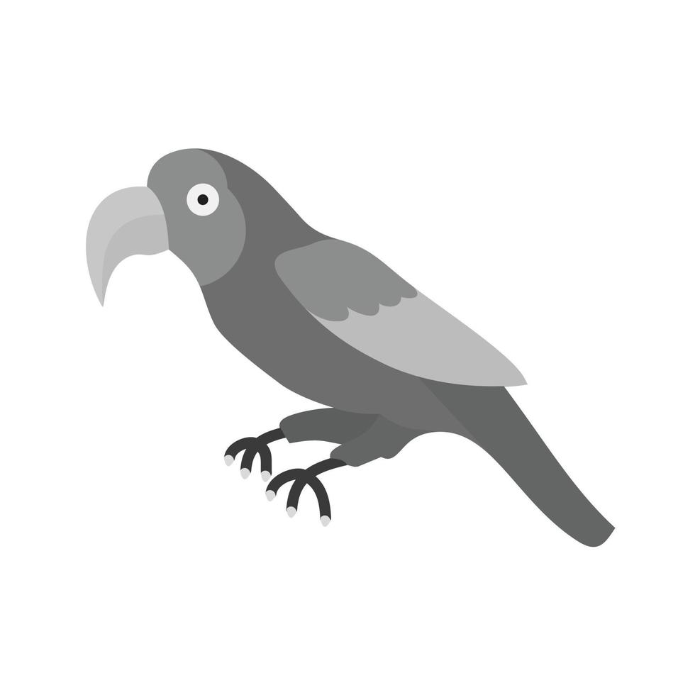 papegaai vlak grijswaarden icoon vector