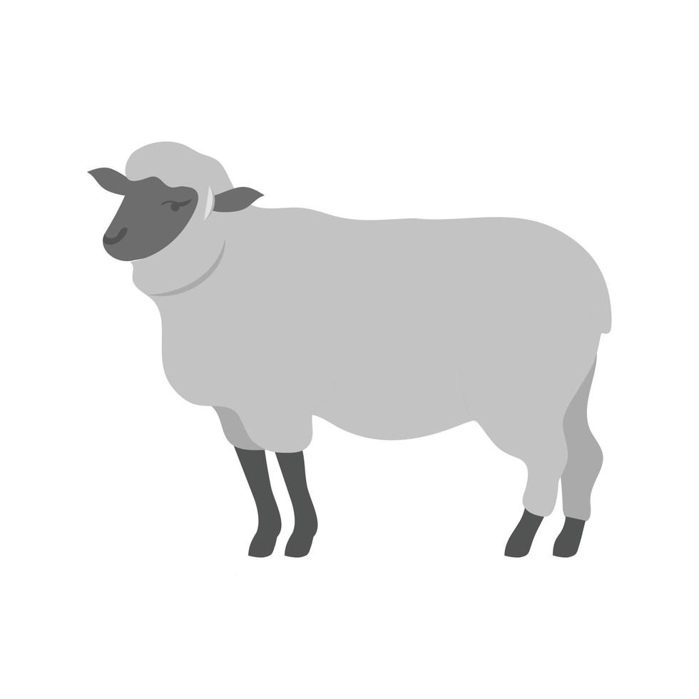 schapen vlak grijswaarden icoon vector