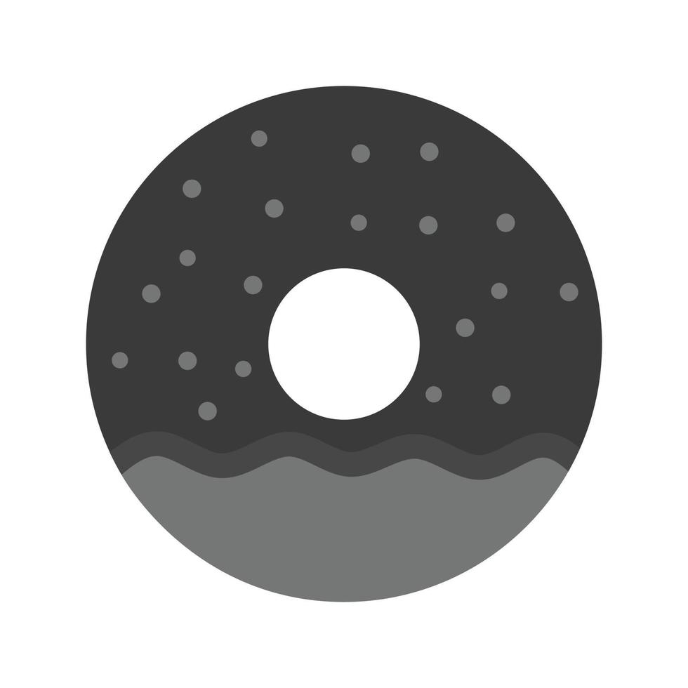 donut besprenkeld vlak grijswaarden icoon vector