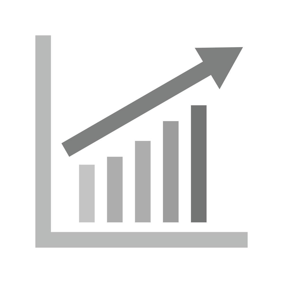 escalerend bar diagram vlak grijswaarden icoon vector