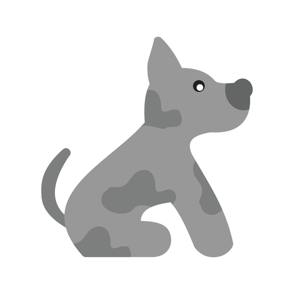 huisdier hond vlak grijswaarden icoon vector