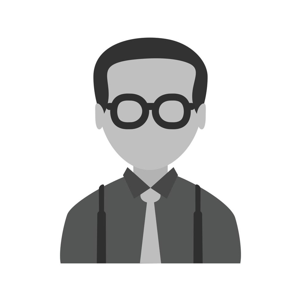 nerd vlak grijswaarden icoon vector