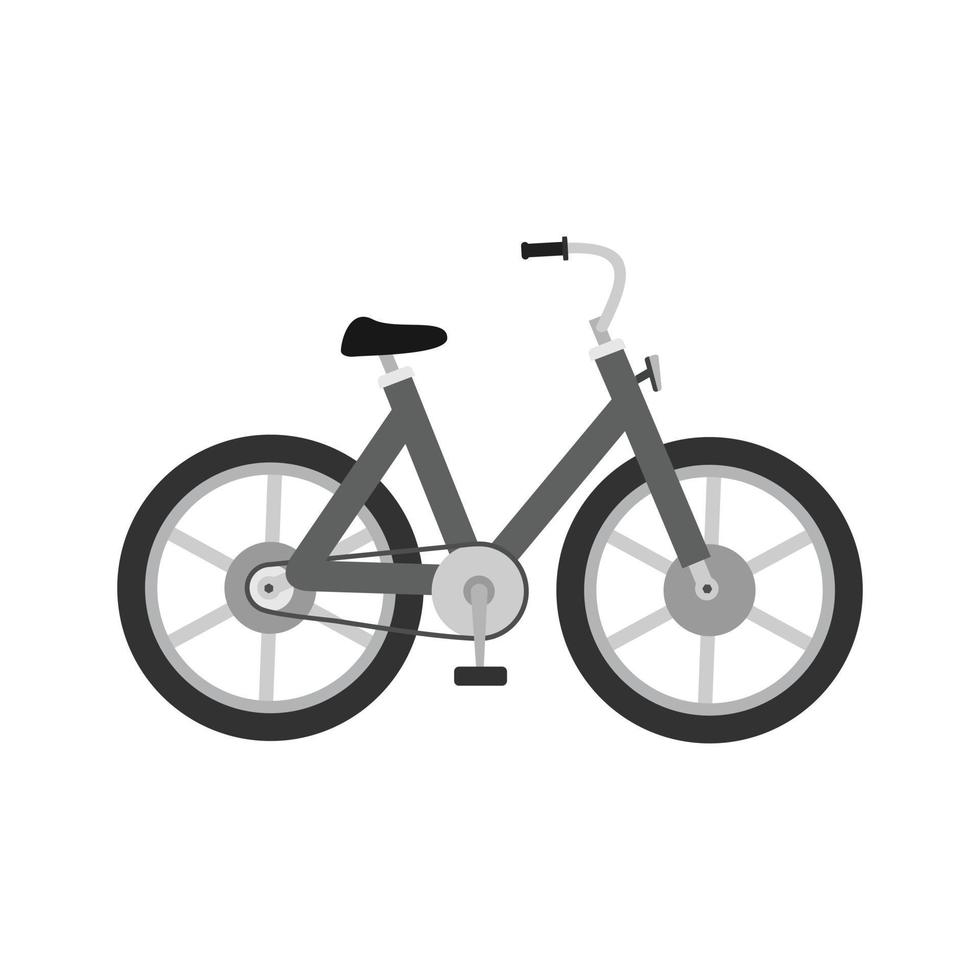 fiets vlak grijswaarden icoon vector