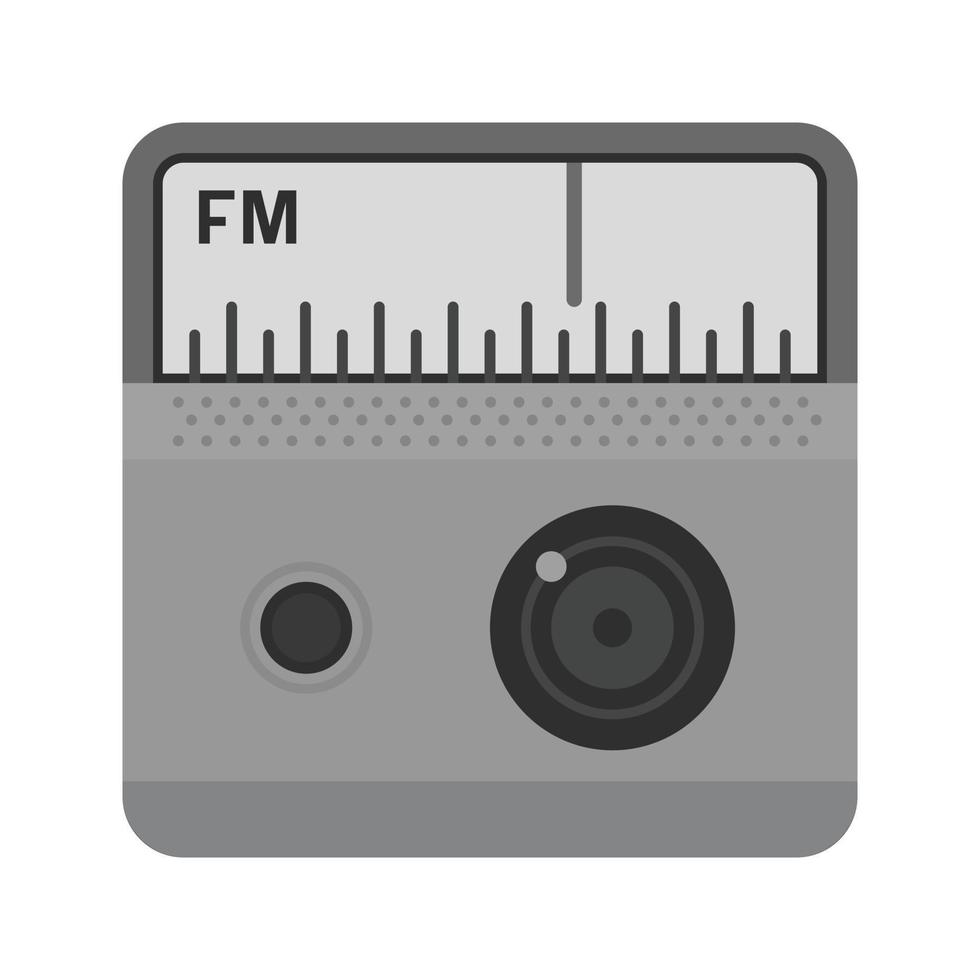 fm radio vlak grijswaarden icoon vector