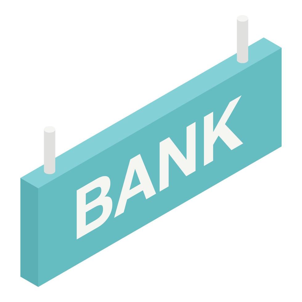 bank banier icoon, isometrische stijl vector