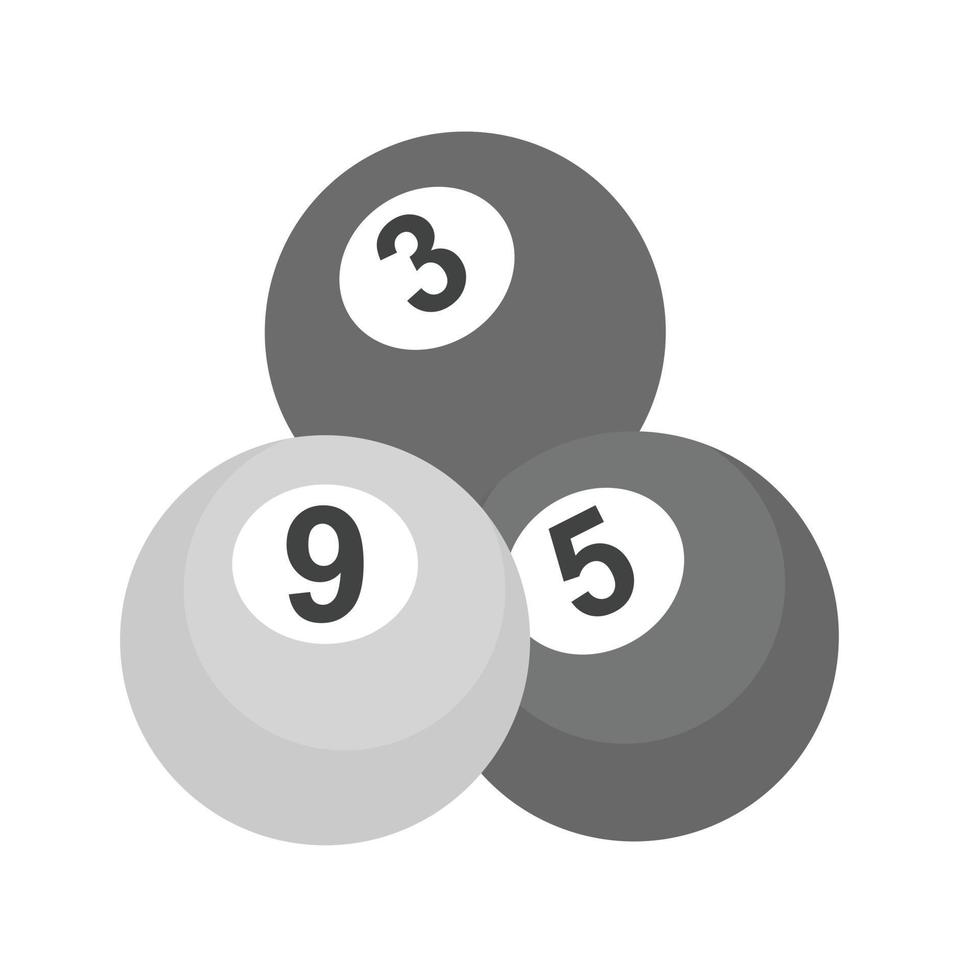 snooker ballen vlak grijswaarden icoon vector