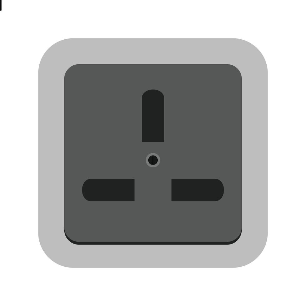 stopcontact ii vlak grijswaarden icoon vector