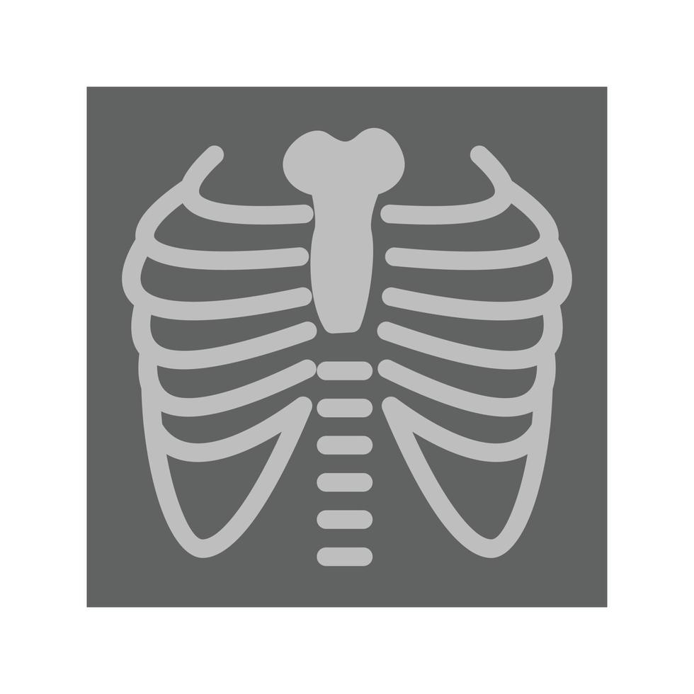 longen X straal vlak grijswaarden icoon vector