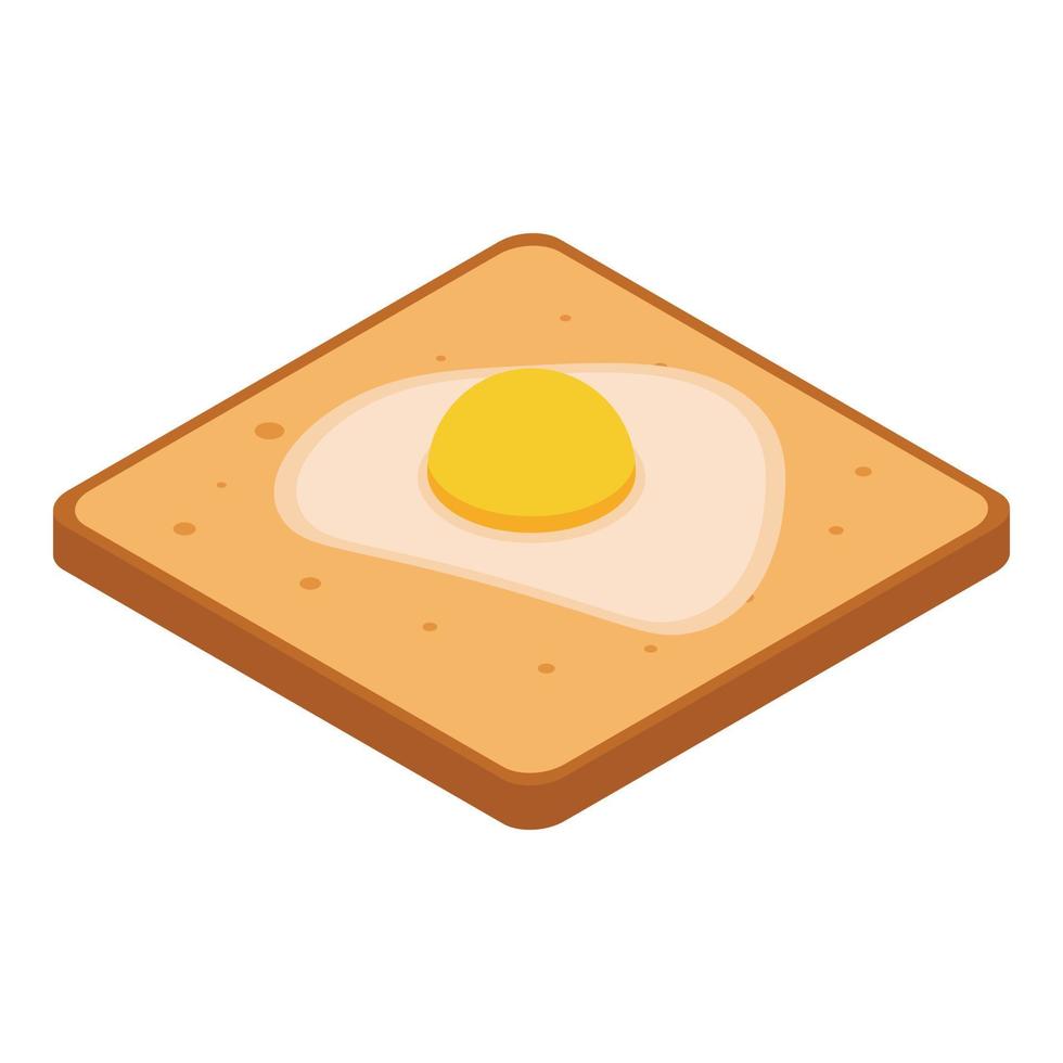 geroosterd brood gebakken ei icoon, isometrische stijl vector