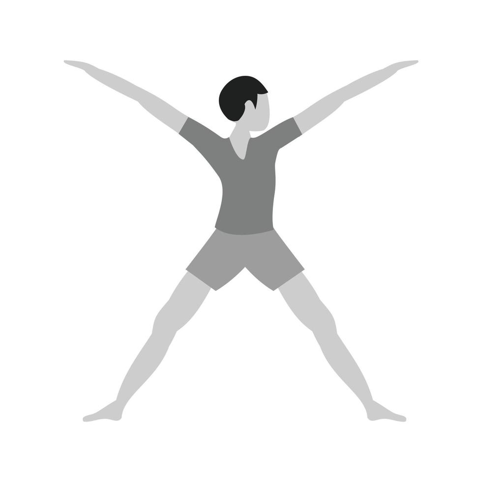 aerobics ik vlak grijswaarden icoon vector