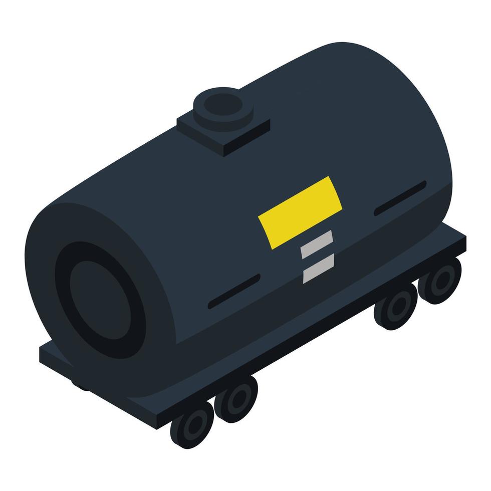 benzine wagon tank icoon, isometrische stijl vector